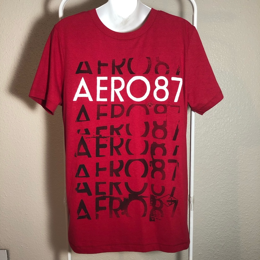 Aeropostale Red Men 1987 Graphic T-Shirt Size M